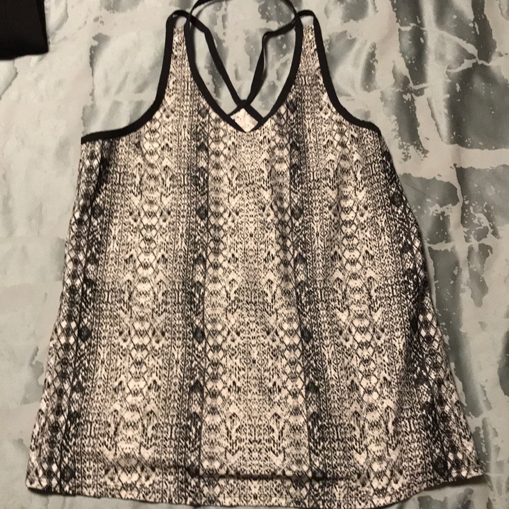 Athleta white striped tank top